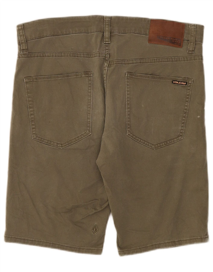 Volcom Hombre Solver Denim Shorts W30 Algodón Caqui Medio