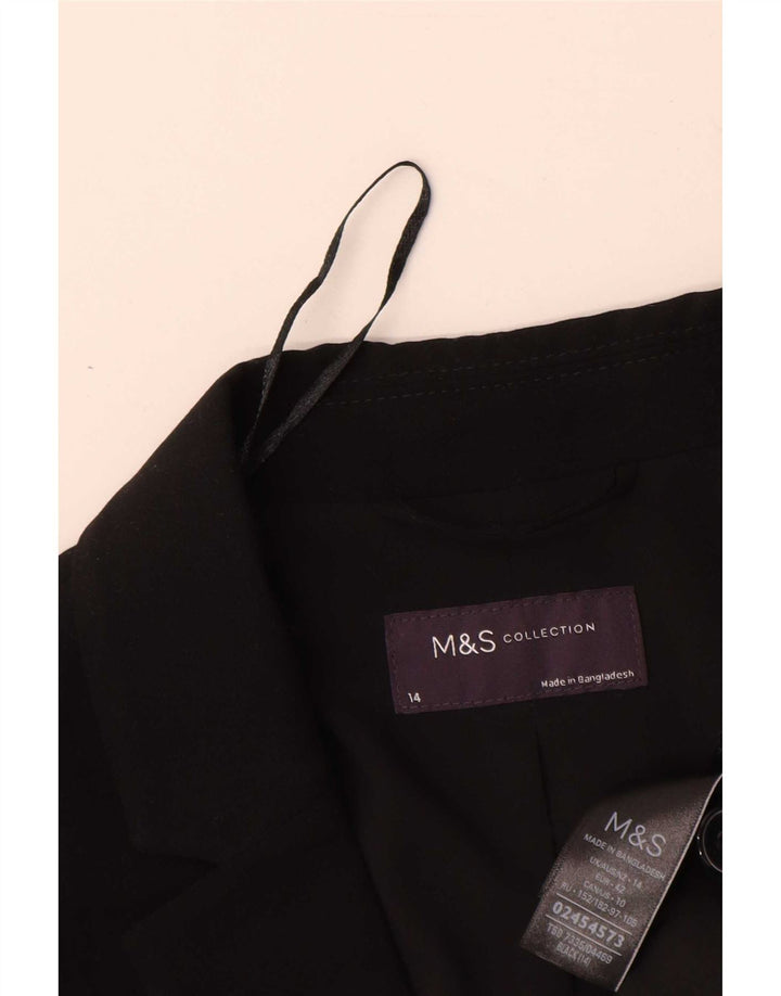 Marks & Spencer Chaqueta tipo blazer con 1 botón para mujer UK 44 Grande Poliéster negro