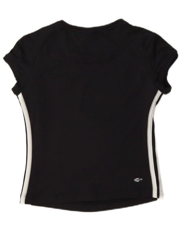 Adidas Mujer Climalite Crop Camiseta Top UK 10 Small Black Nylon
