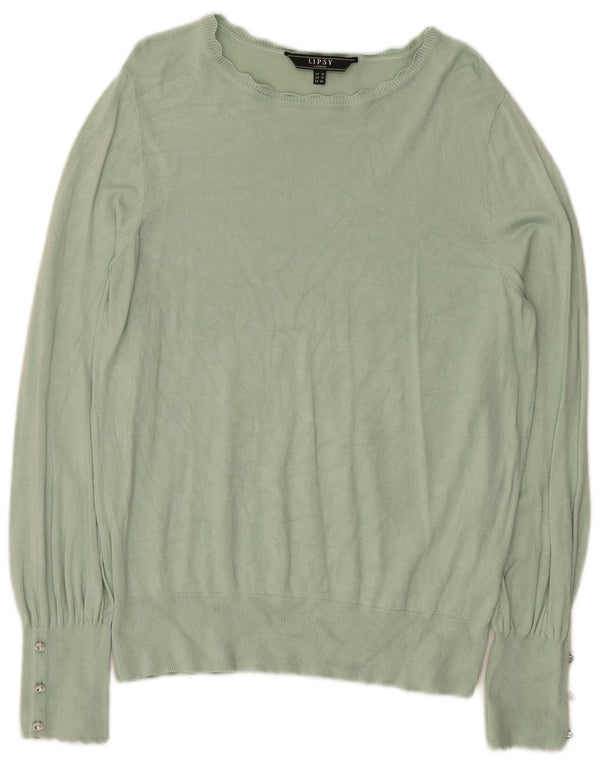 Suéter tipo jersey con cuello barco para mujer de Lipsy UK 46 Large Viscosa verde