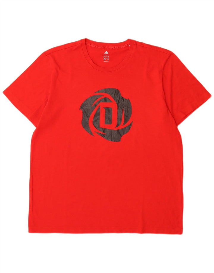 Adidas Hombre Camiseta Gráfica Top XL Rojo