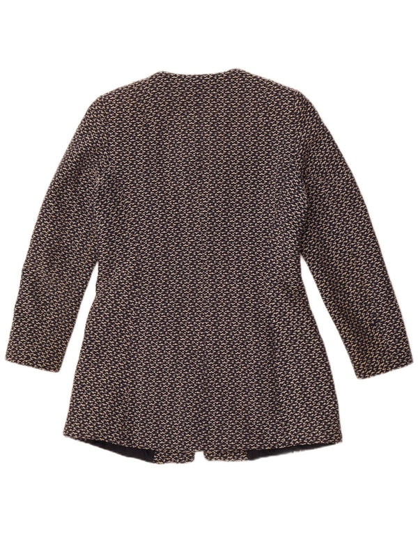 Zara Chaqueta Blazer para Mujer Reino Unido 44 Grande Algodón Moteado Azul Marino