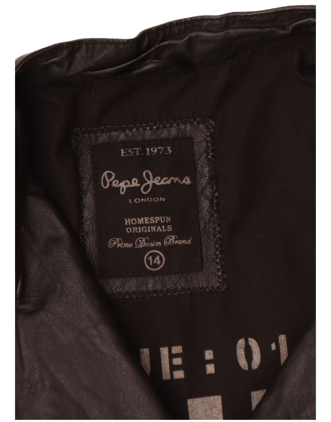PEPE Jeans Chaqueta motera de cuero para mujer UK 44 Medium Black Leather