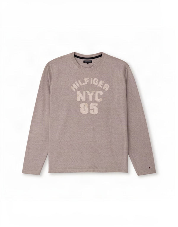 Tommy Hilfiger Camiseta gráfica de manga larga para niños 15-16 años Algodón moteado gris