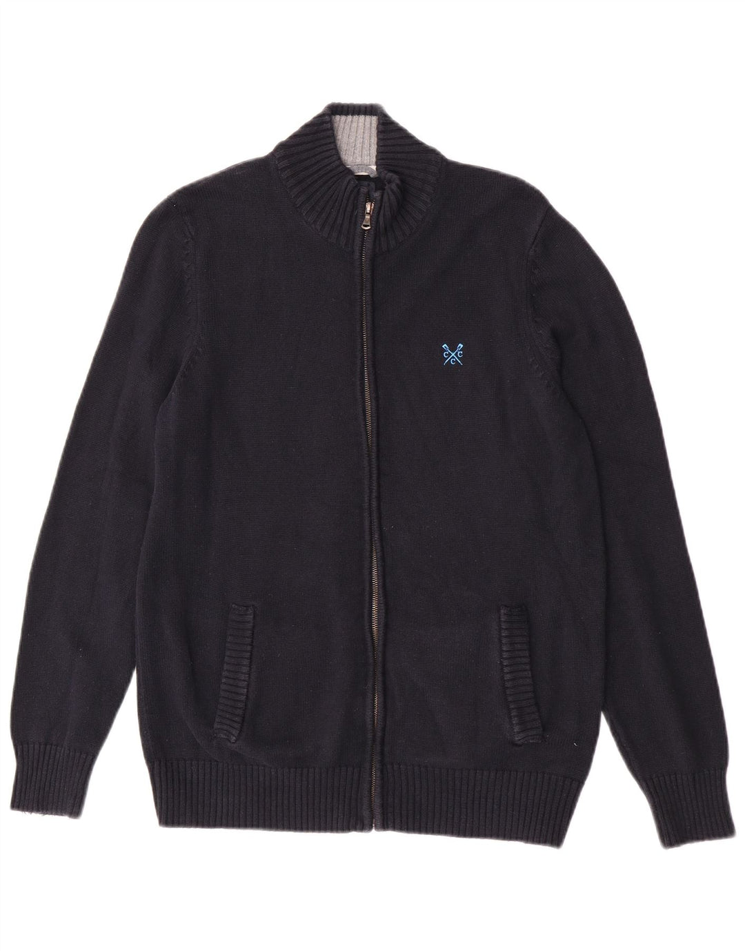 Crew Clothing Suéter tipo cárdigan para hombre Algodón azul marino mediano