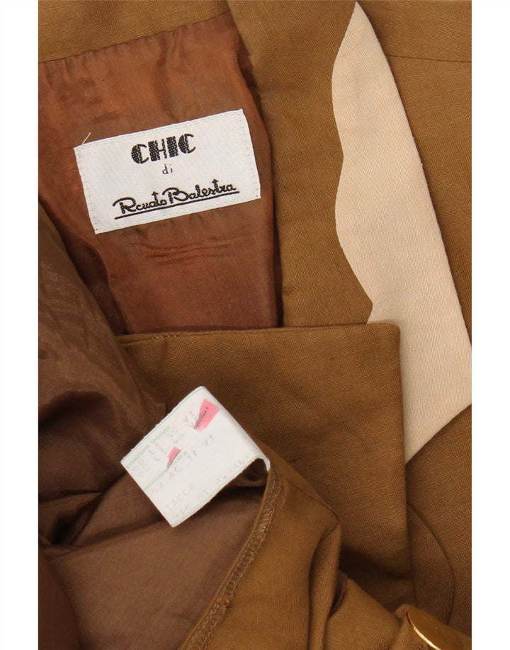 Renato Balestra Chaqueta Blazer de 3 Botones para Mujer UK 12 Medium Beige