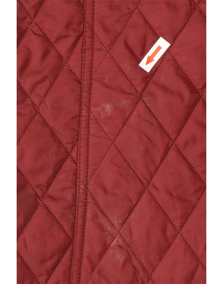 Barbour Chaqueta Acolchada Para Mujer UK 8 Small Rojo Colorblock Poliamida
