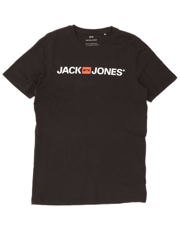 Jack & Jones - Camiseta gráfica para hombre, talla grande, color negro