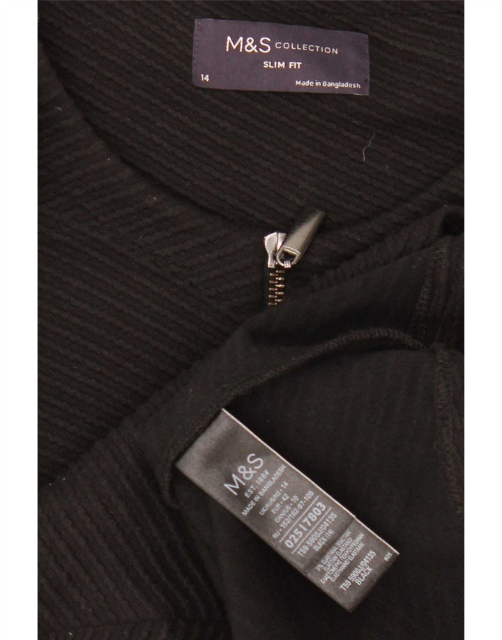 Marks & Spencer Chaqueta tipo blazer corta con cremallera completa para mujer Reino Unido 44 Mediano Negro