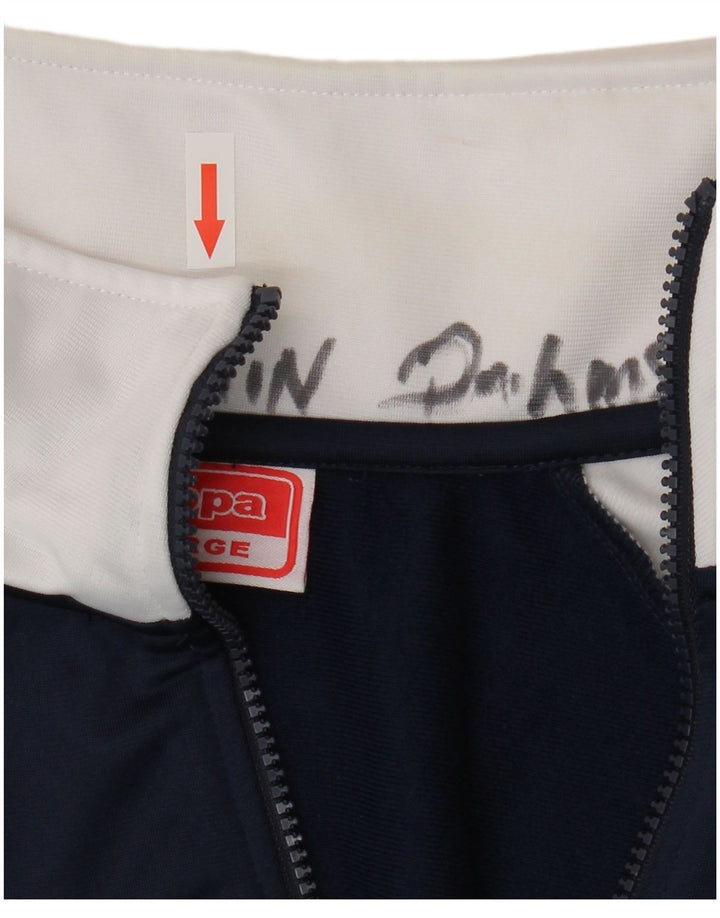 Kappa Hombre Chándal Top Chaqueta XL Azul Marino Colorblock Poliéster