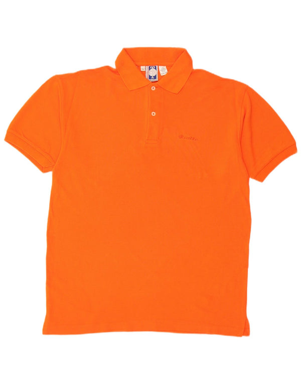 LOTTO Mens Polo Shirt Large Orange Cotton