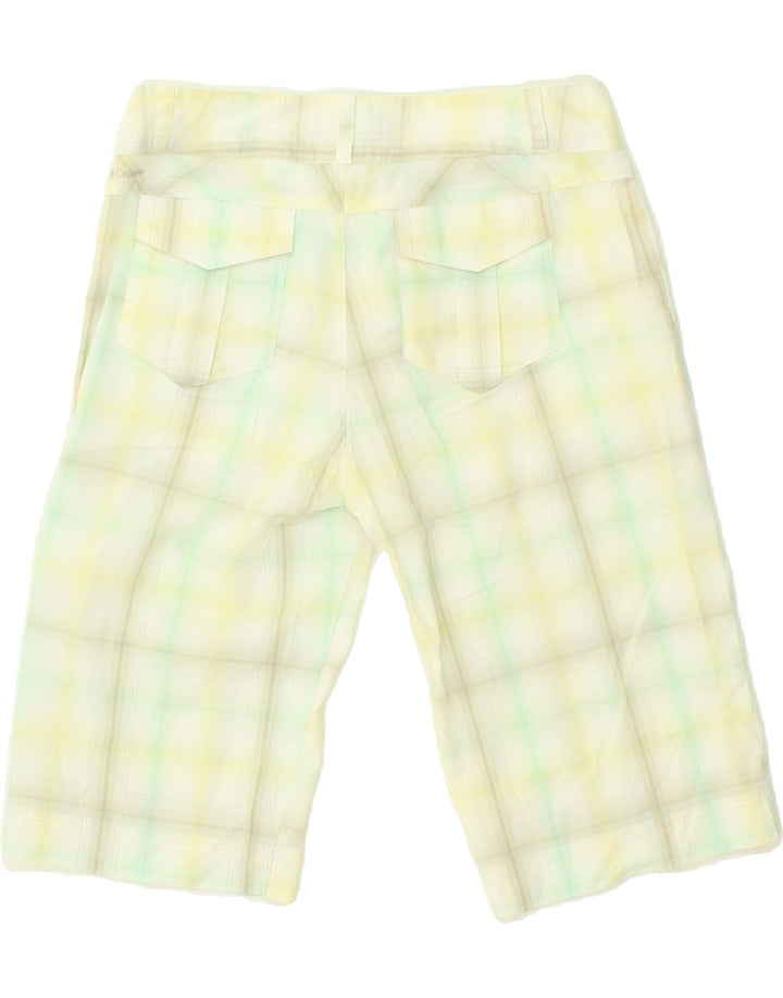 COLUMBIA Womens Chino Shorts US 6 Medium W30 Green Check Polyester Vintage Columbia and Second-Hand Columbia from Messina Hembry 