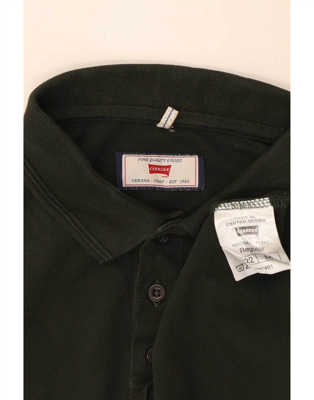 Polo Carrera Regular Fit De Manga Larga Para Hombre Algodón Verde Medio