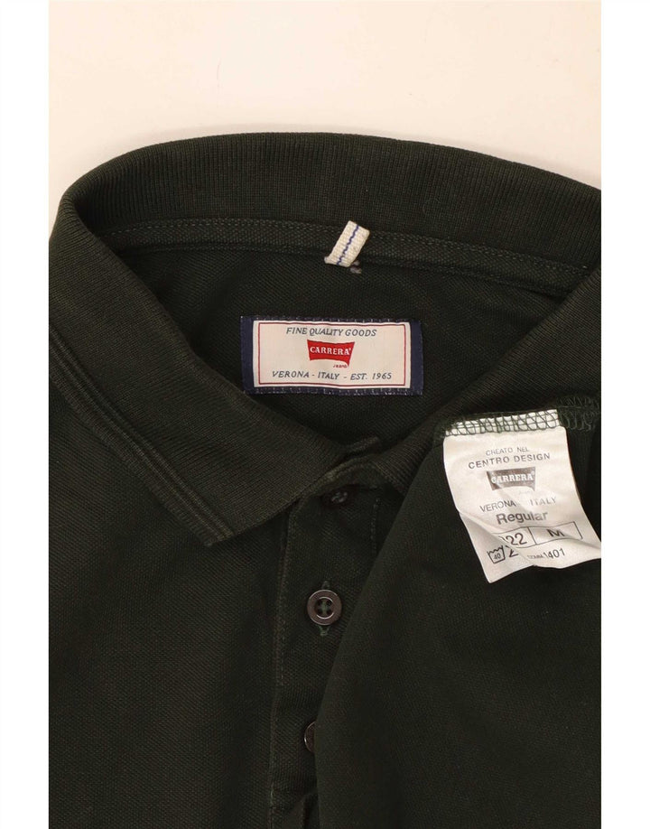 Polo Carrera Regular Fit De Manga Larga Para Hombre Algodón Verde Medio