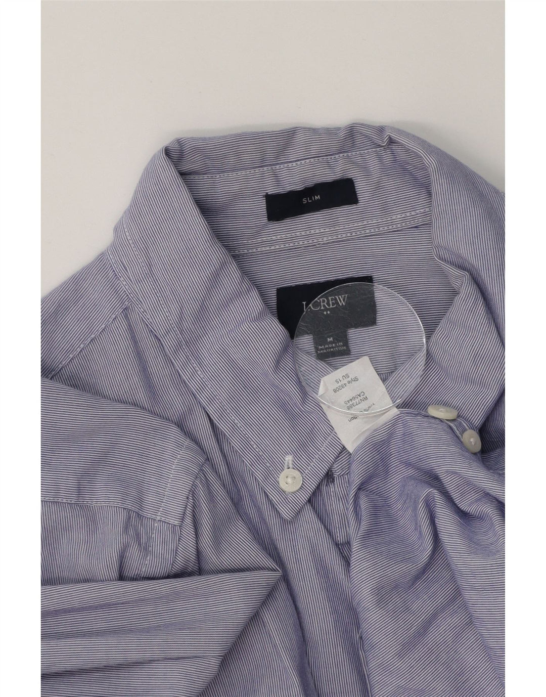 J. CREW Mens Slim Fit Shirt Medium Blue Pinstripe Cotton Vintage J. Crew and Second-Hand J. Crew from Messina Hembry 