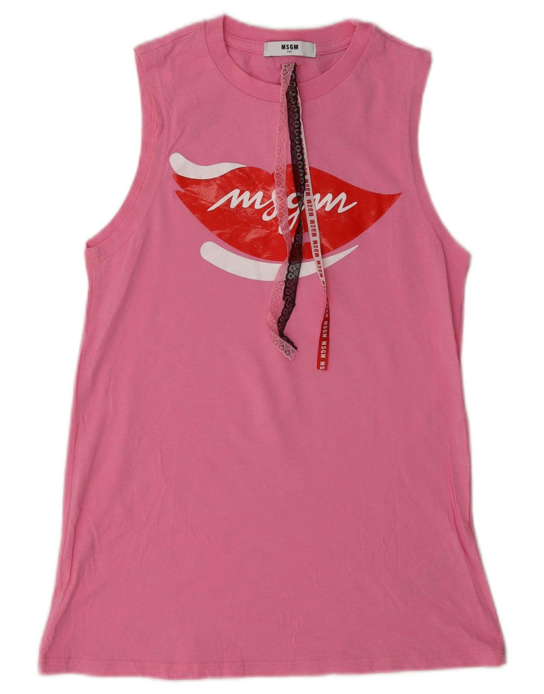 MSGM Camiseta sin mangas estampada para niña 13-14 años Algodón rosa