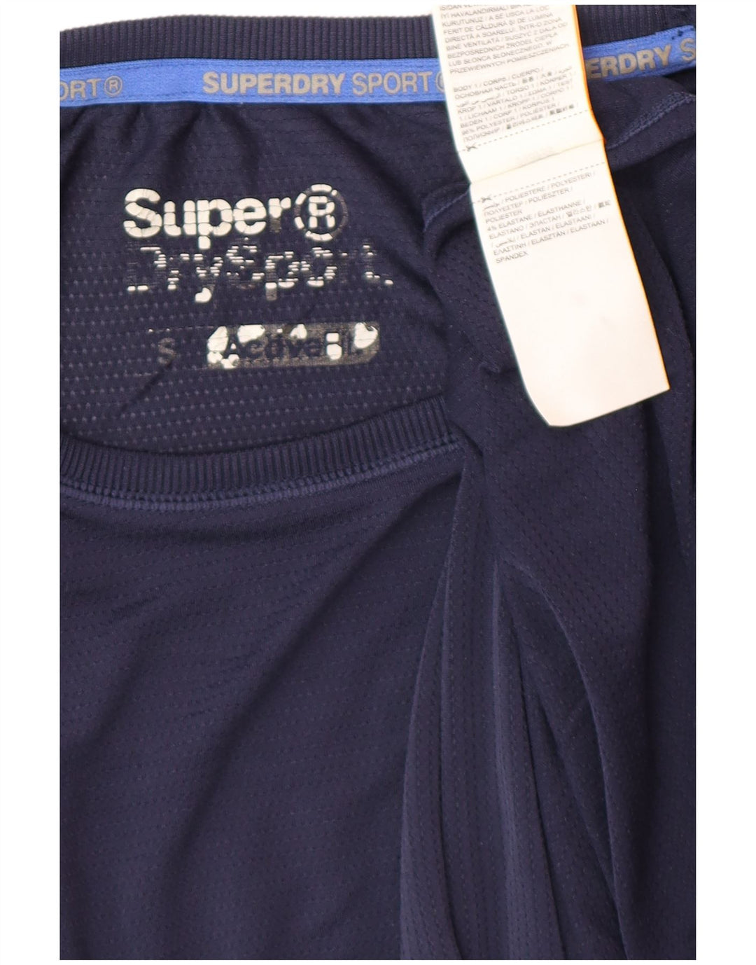 SUPERDRY Camiseta gráfica para hombre Top Small Azul marino Poliéster