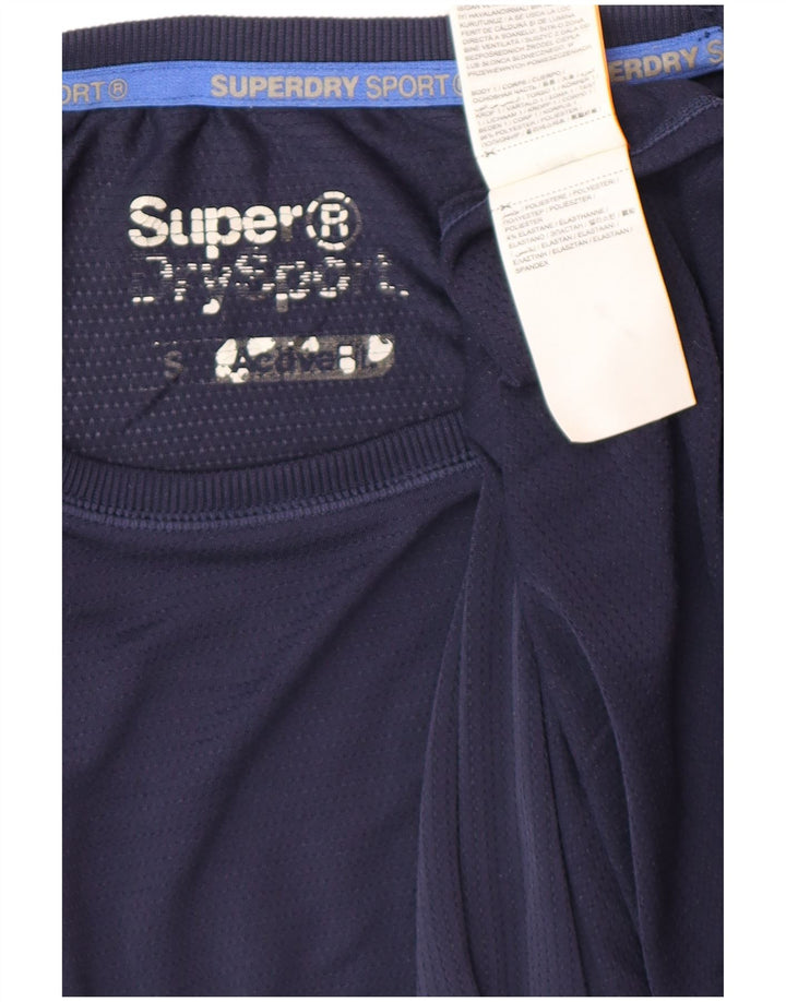 SUPERDRY Camiseta gráfica para hombre Top Small Azul marino Poliéster