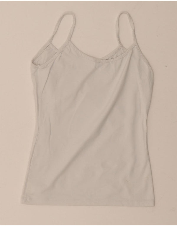 Zara Mujer Crop Cami Top UK 8 Small Blanco