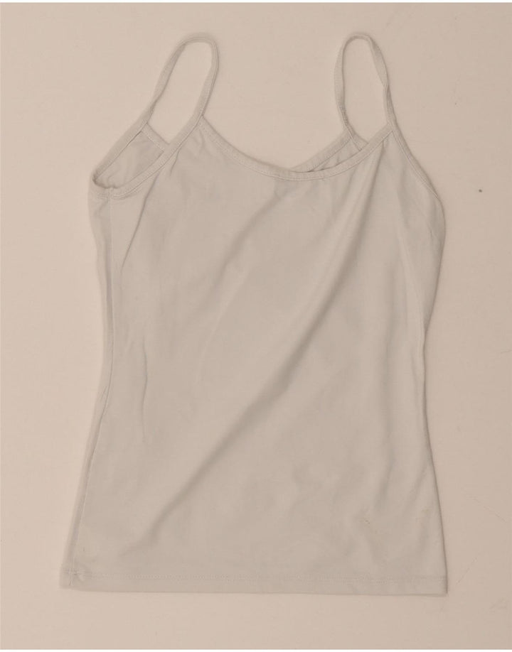 Zara Mujer Crop Cami Top UK 8 Small Blanco