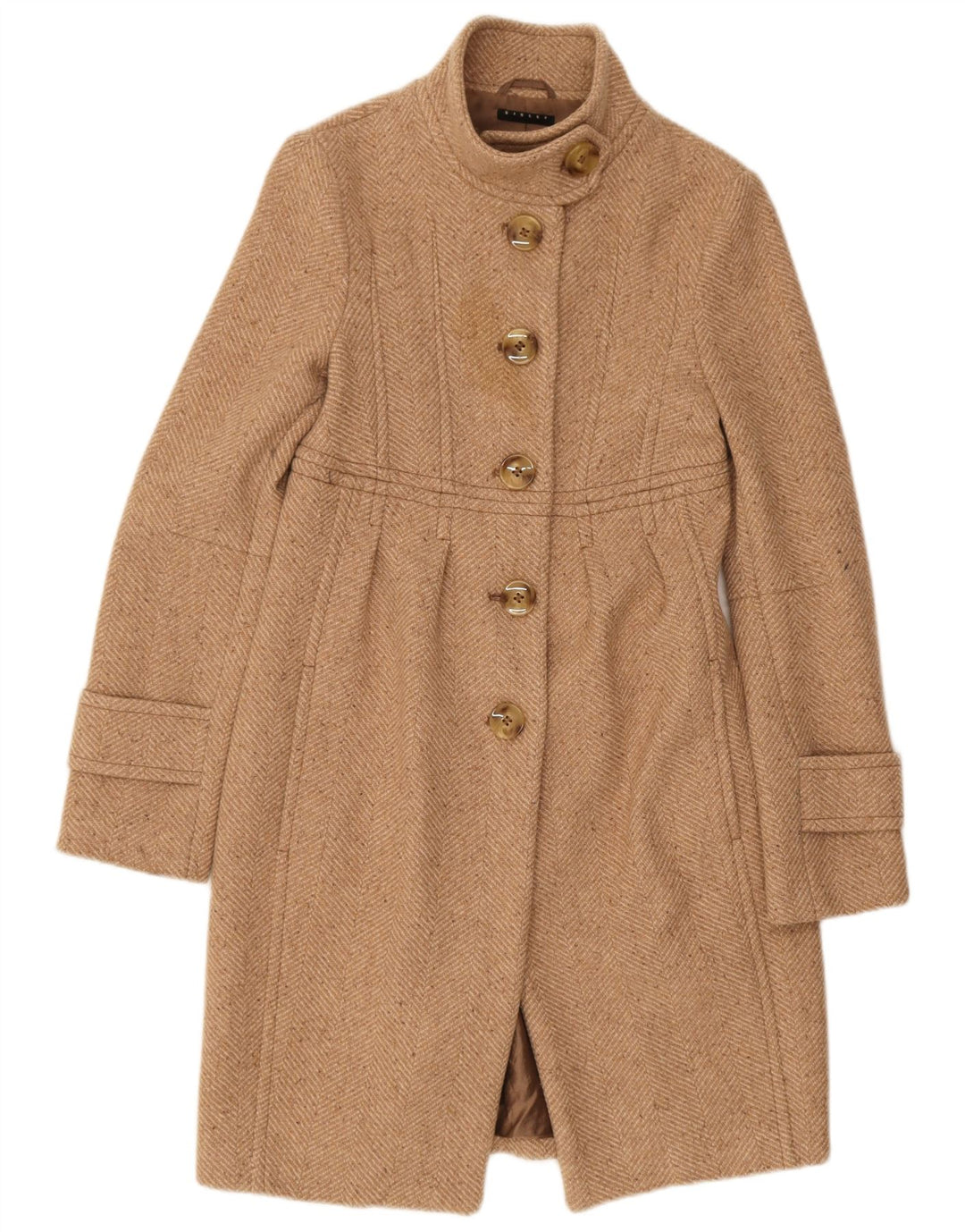 Abrigo Sisley Mujer IT 40 Small Beige Espiga Poliéster