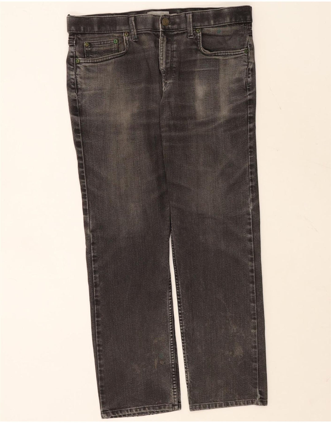 Marks & Spencer Vaqueros rectos de corte regular para hombre W34 L29 Algodón gris