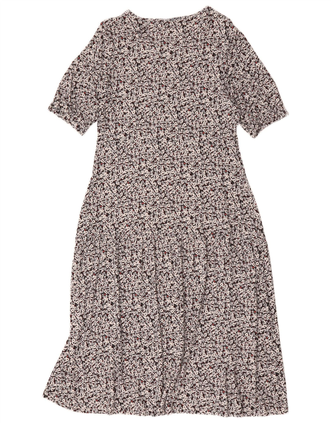 Marks & Spencer Vestido largo para mujer UK 44 Viscosa floral negra mediana