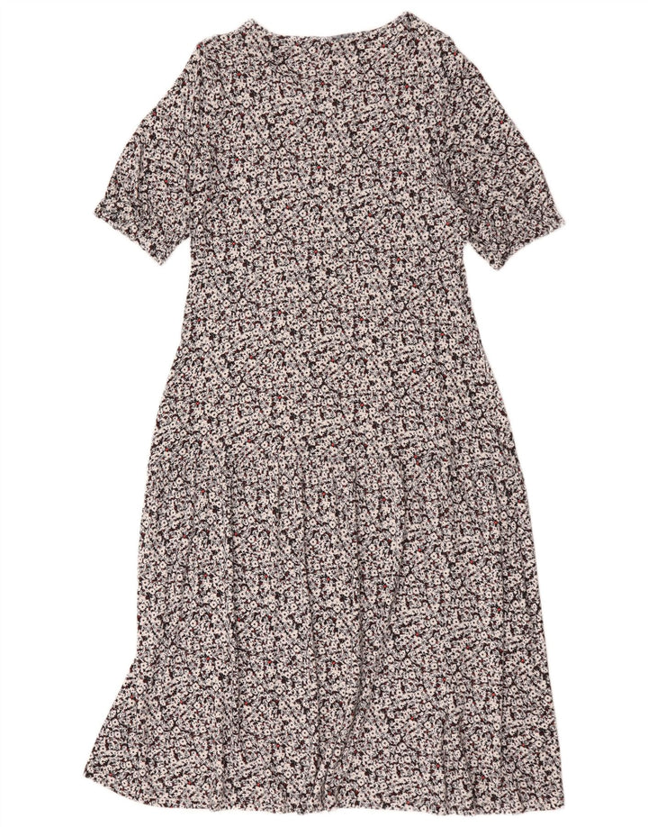 Marks & Spencer Vestido largo para mujer UK 44 Viscosa floral negra mediana