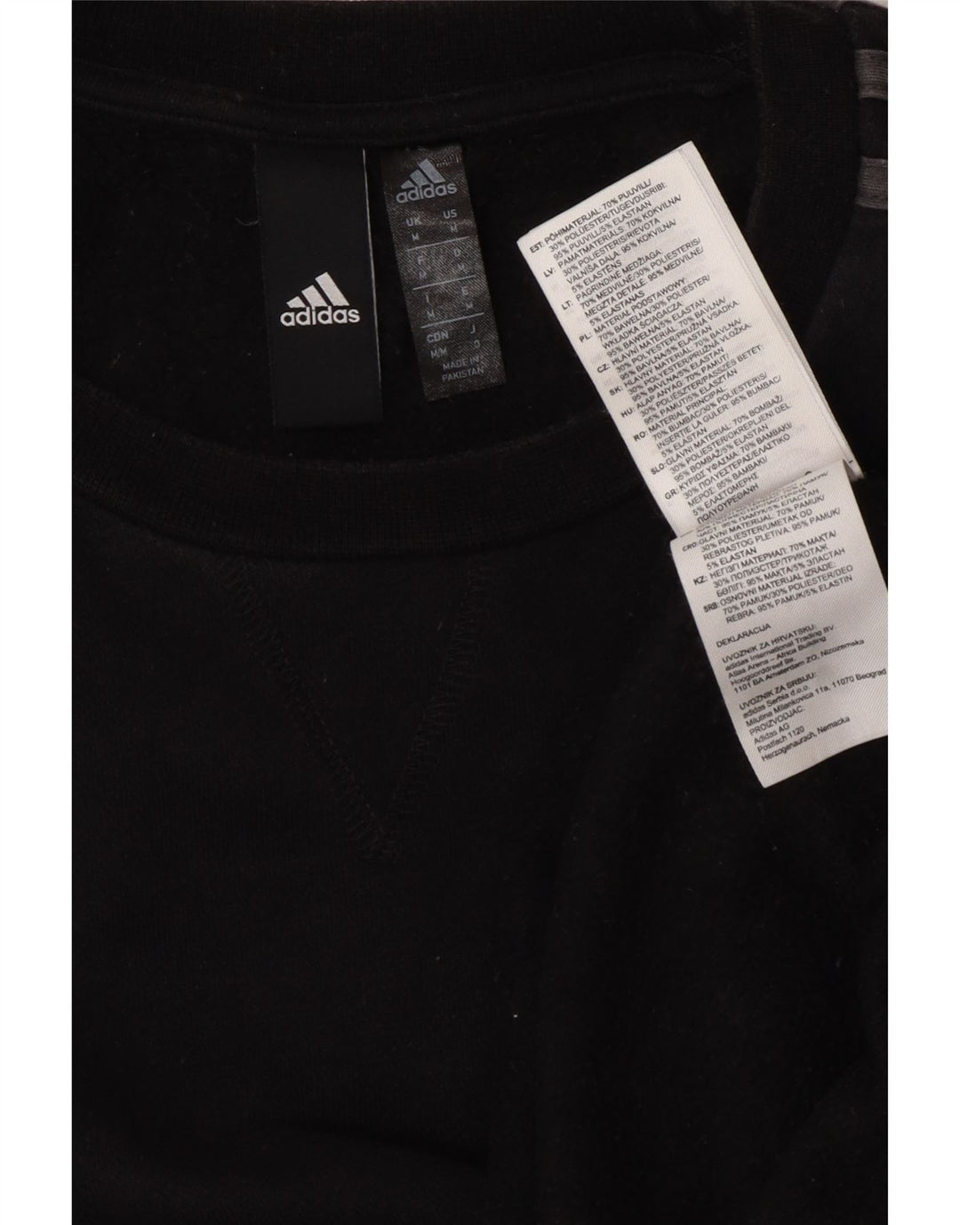 ADIDAS Hombre Sudadera Jumper Mediano Negro Algodón