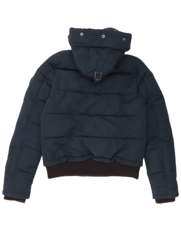 Superdry Chaqueta Acolchada Extragrande Con Capucha Para Mujer UK 40 Small Azul Marino
