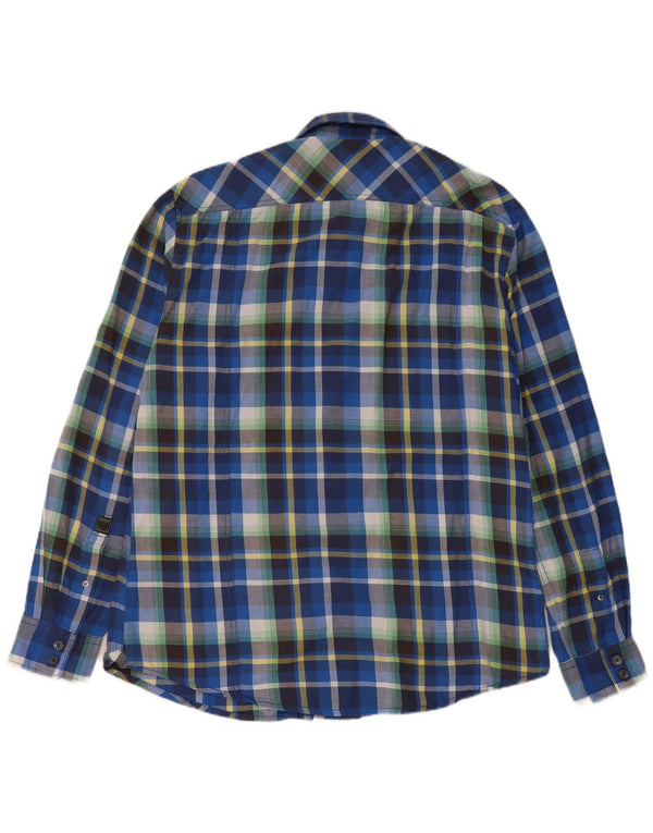 Camisa de franela para hombre Esprit XL de algodón a cuadros azules