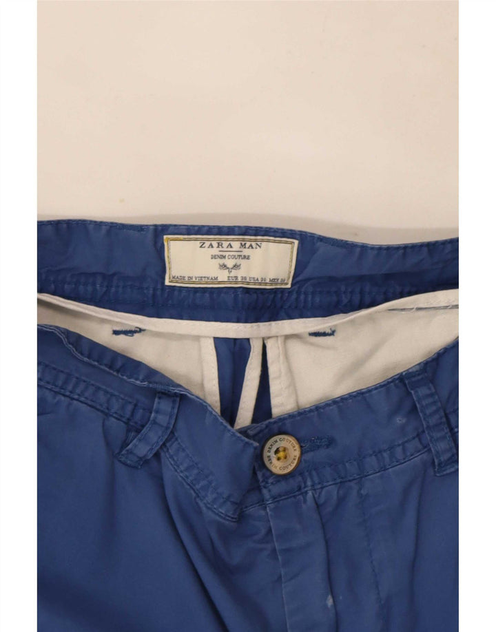 Zara Mens Chino Shorts EU 38 Small W30 Azul