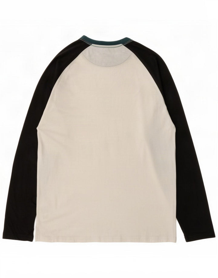 Farah Hombre Top Manga Larga Algodón Color Block Blanco Medio