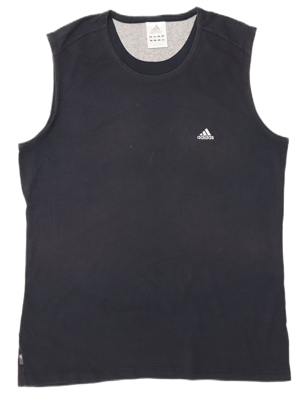 Adidas Mens Chaleco Top Grande Azul Marino Algodón