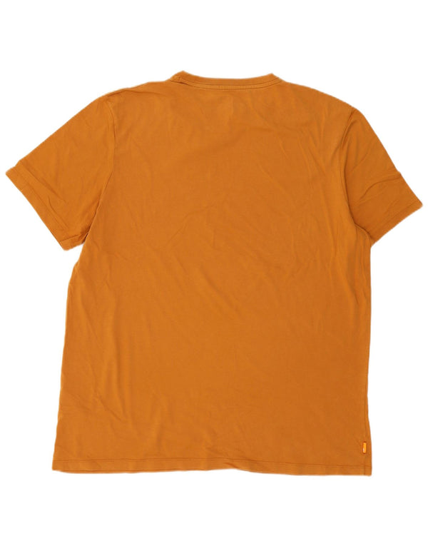 Timberland Camiseta con gráfico de ajuste regular para hombre, talla 2XL, logotipo naranja