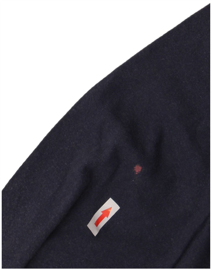 Adidas Hombre Camiseta Gráfica Top Medio Azul Marino Algodón