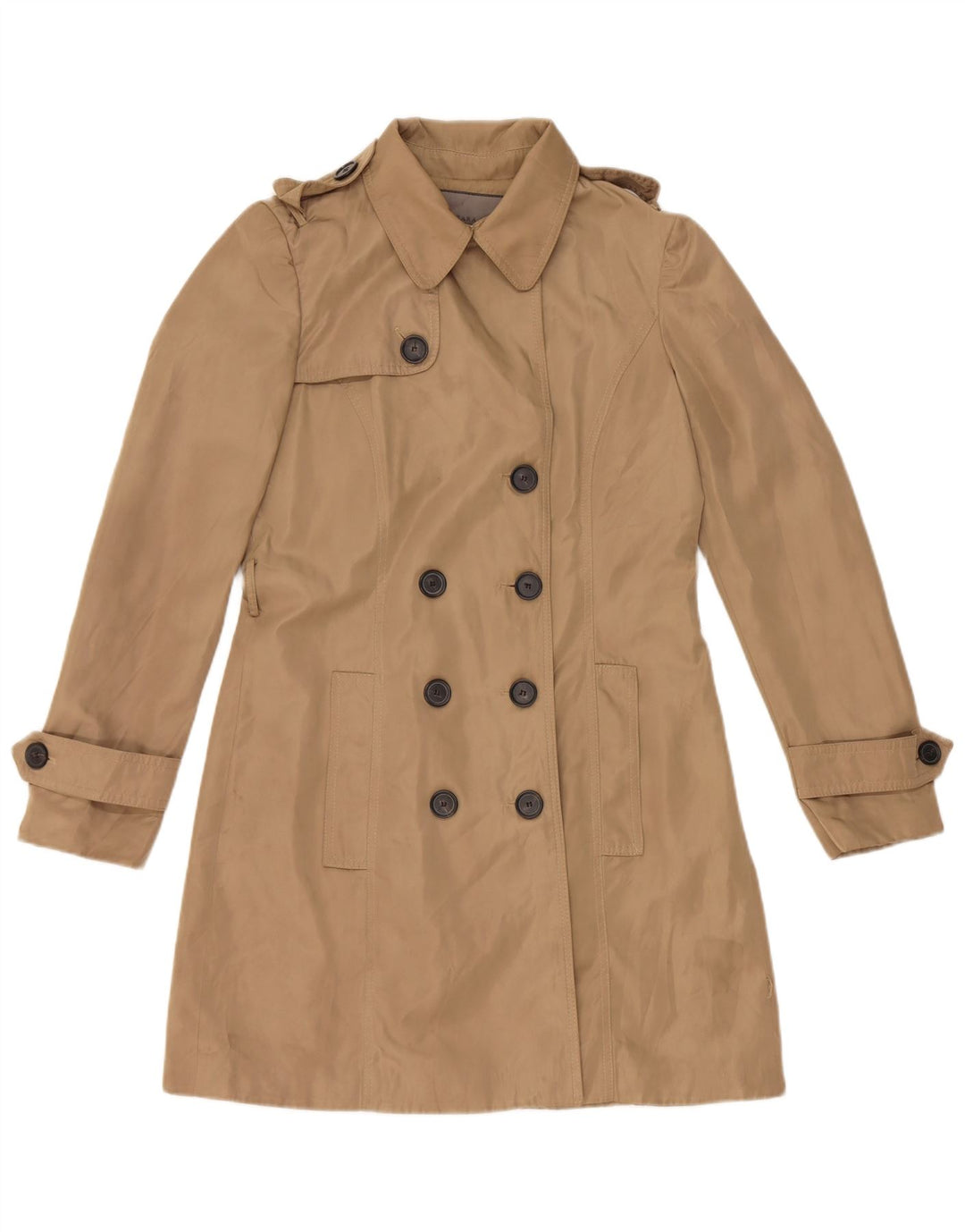 Zara Mujer Gabardina UK 44 Poliéster Beige Medio