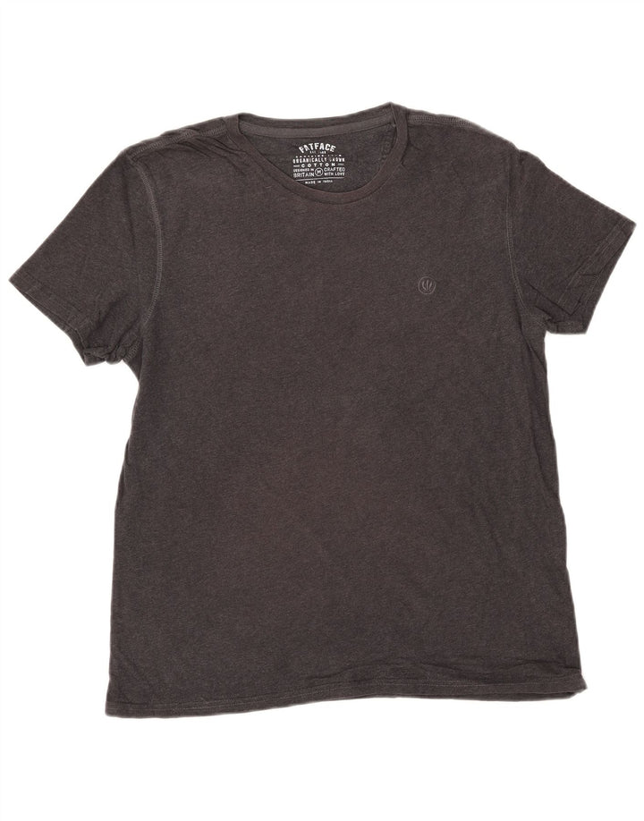 FAT FACE Camiseta Hombre Top Algodón Gris Medio