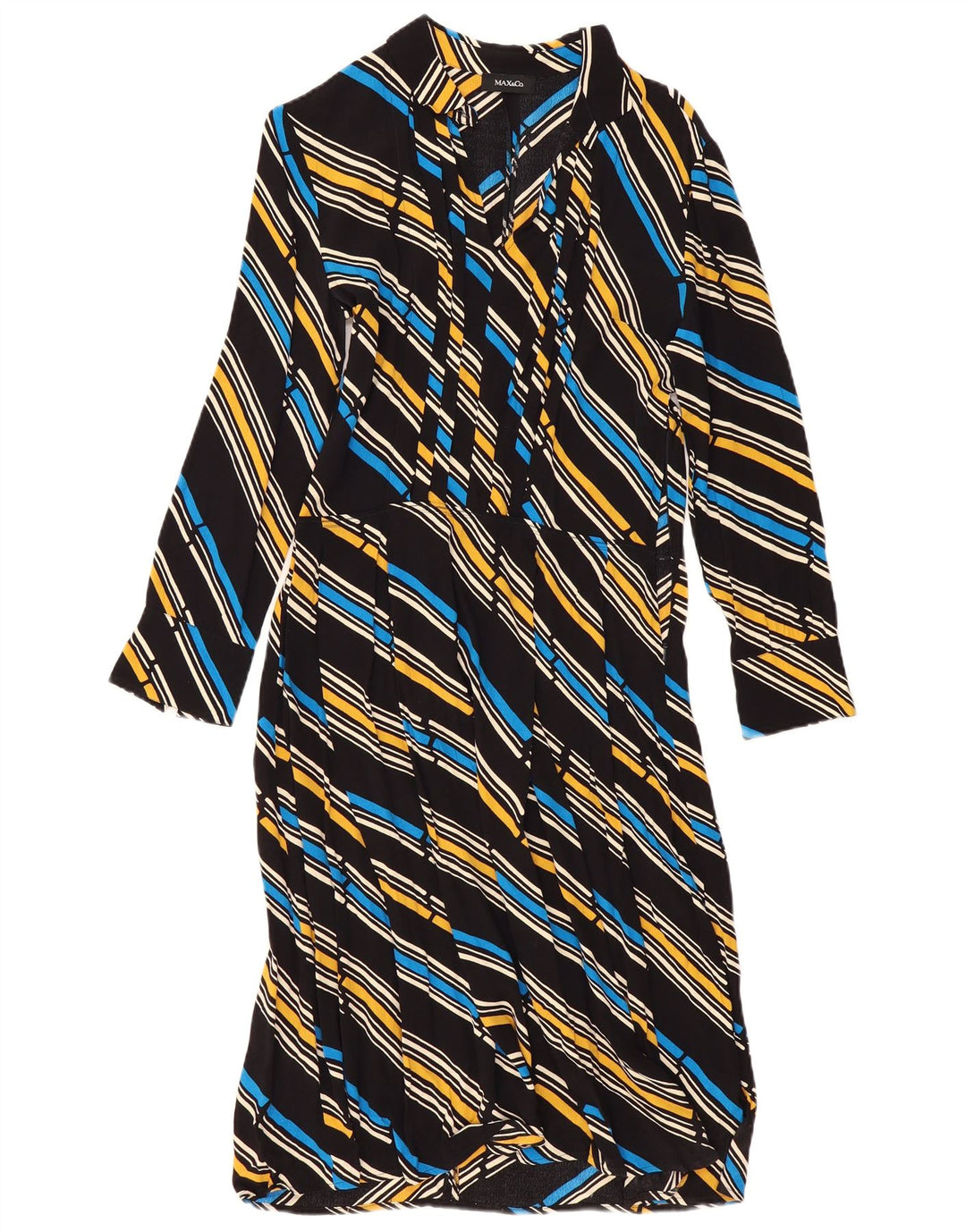 Max & Co. Vestido largo de manga larga para mujer UK 40 Mediano Rayas multicolores