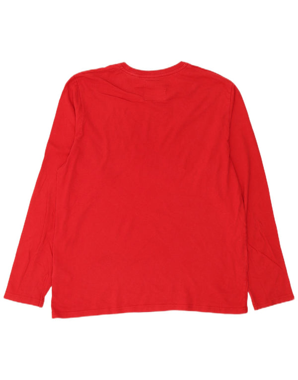Superdry Top gráfico de manga larga para hombre 3XL Algodón rojo moderno