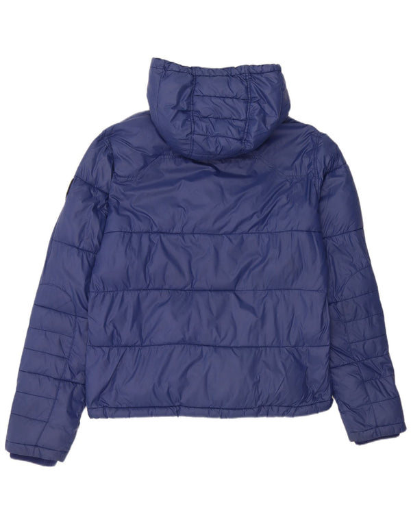 Diesel Chaqueta acolchada con capucha para hombre UK 44 2XL Nylon azul
