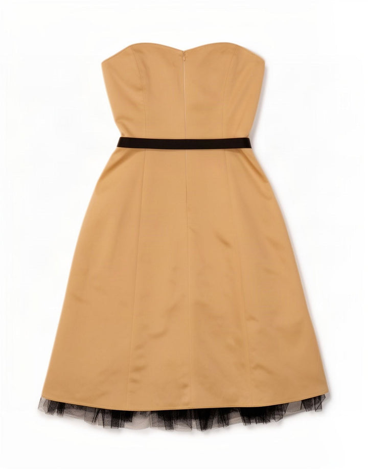 Vestido sin tirantes para mujer Principles UK 44 Poliéster con bloques de color dorado grande