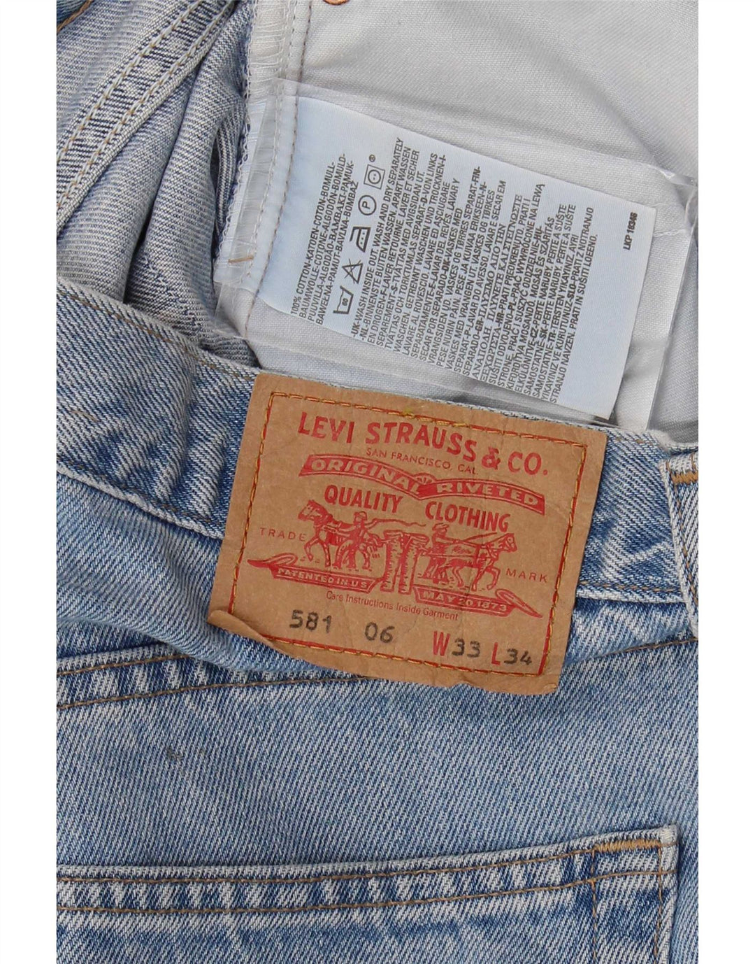 Levi's Jeans rectos 581 para hombre W33 L34 Algodón azul