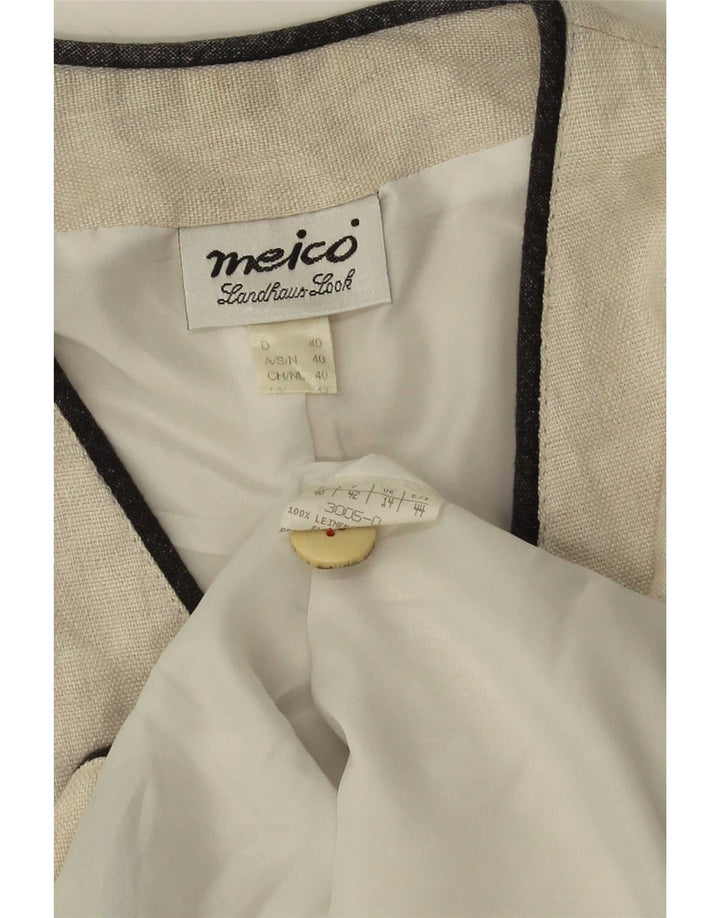 Meico Chaleco para mujer Reino Unido 44 Mediano Lino blanco