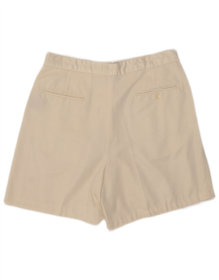 Ralph Lauren pantalones cortos chinos pegados para mujer US 12 grande W31 poliéster blanco roto