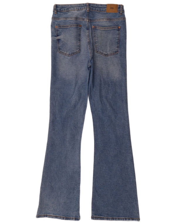 Zara Jeans Acampanados De Cintura Alta Para Mujer EU 42 Large W32 L34 Azul