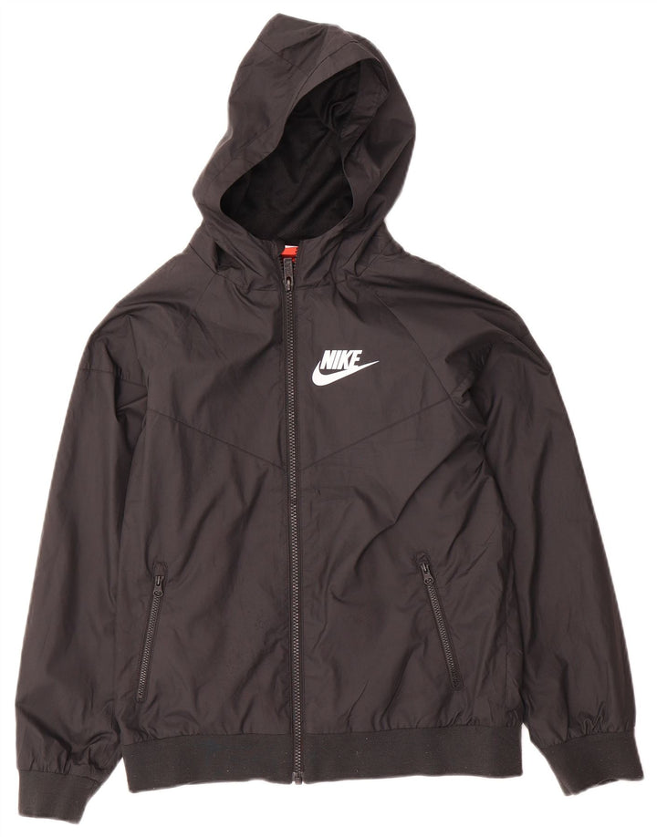 Nike - Chaqueta impermeable con capucha para mujer, talla M, poliéster negro