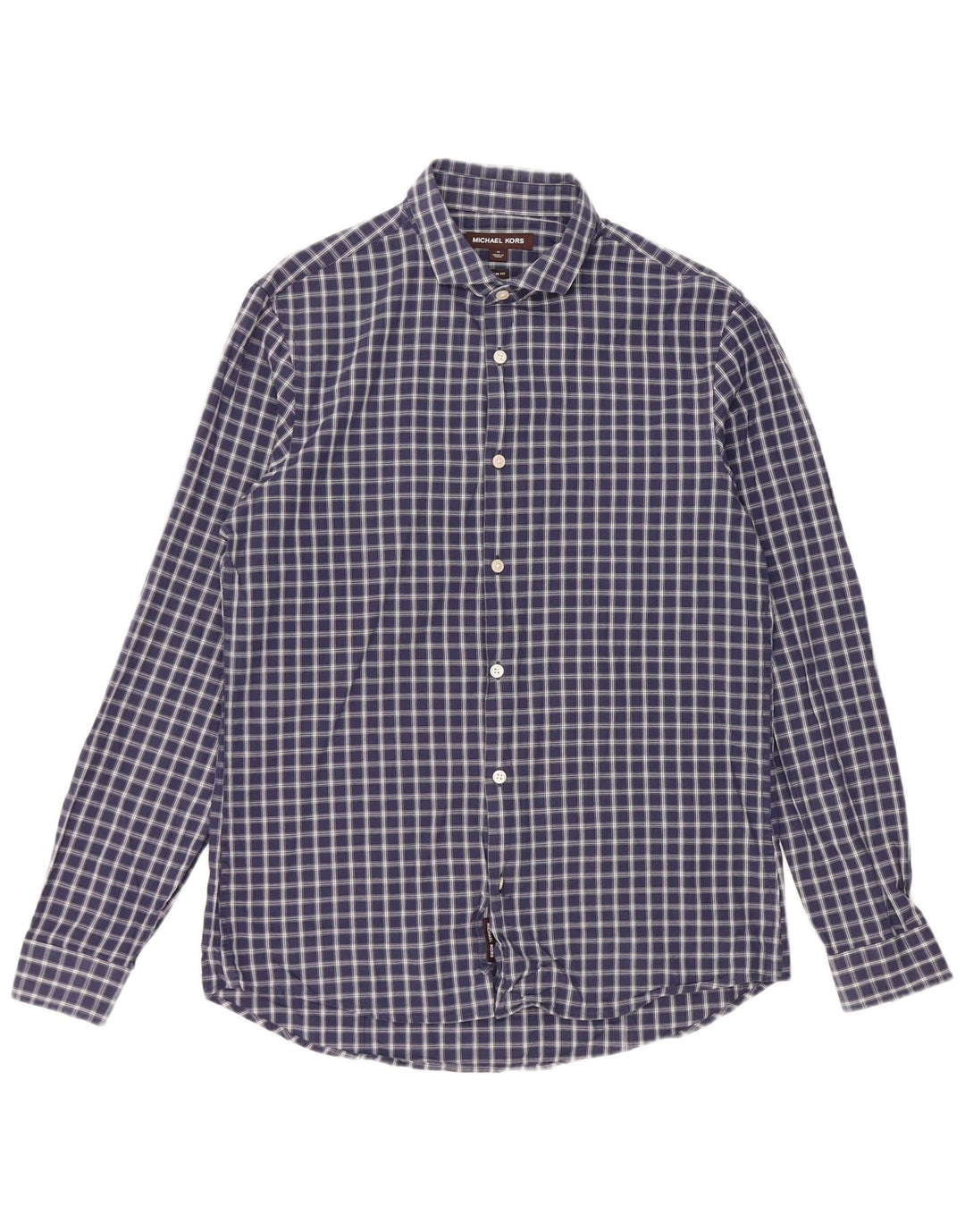 MICHAEL KORS Camisa ajustada para hombre Cuadros azul marino mediano