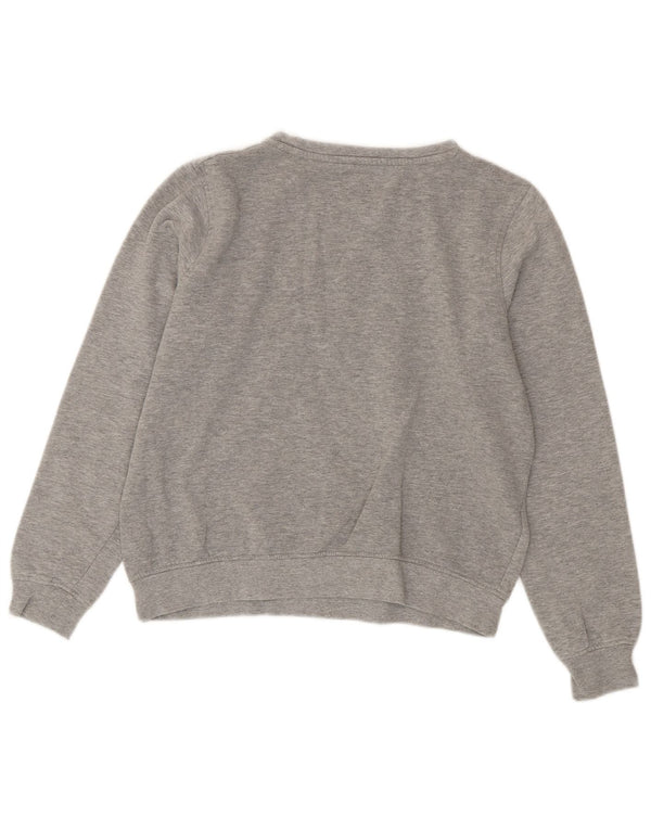 Kappa Mujer Gráfico Sudadera De Gran Tamaño Jersey Reino Unido 10 Pequeño Algodón Gris