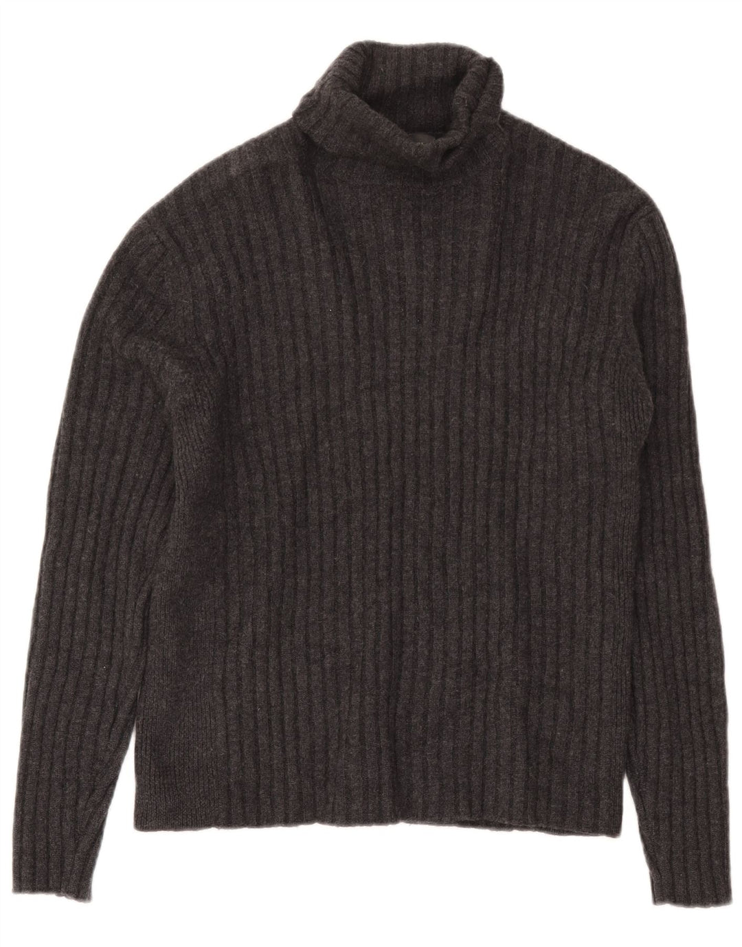 Banana Republic Jersey con cuello vuelto para hombre, suéter grande de lana gris